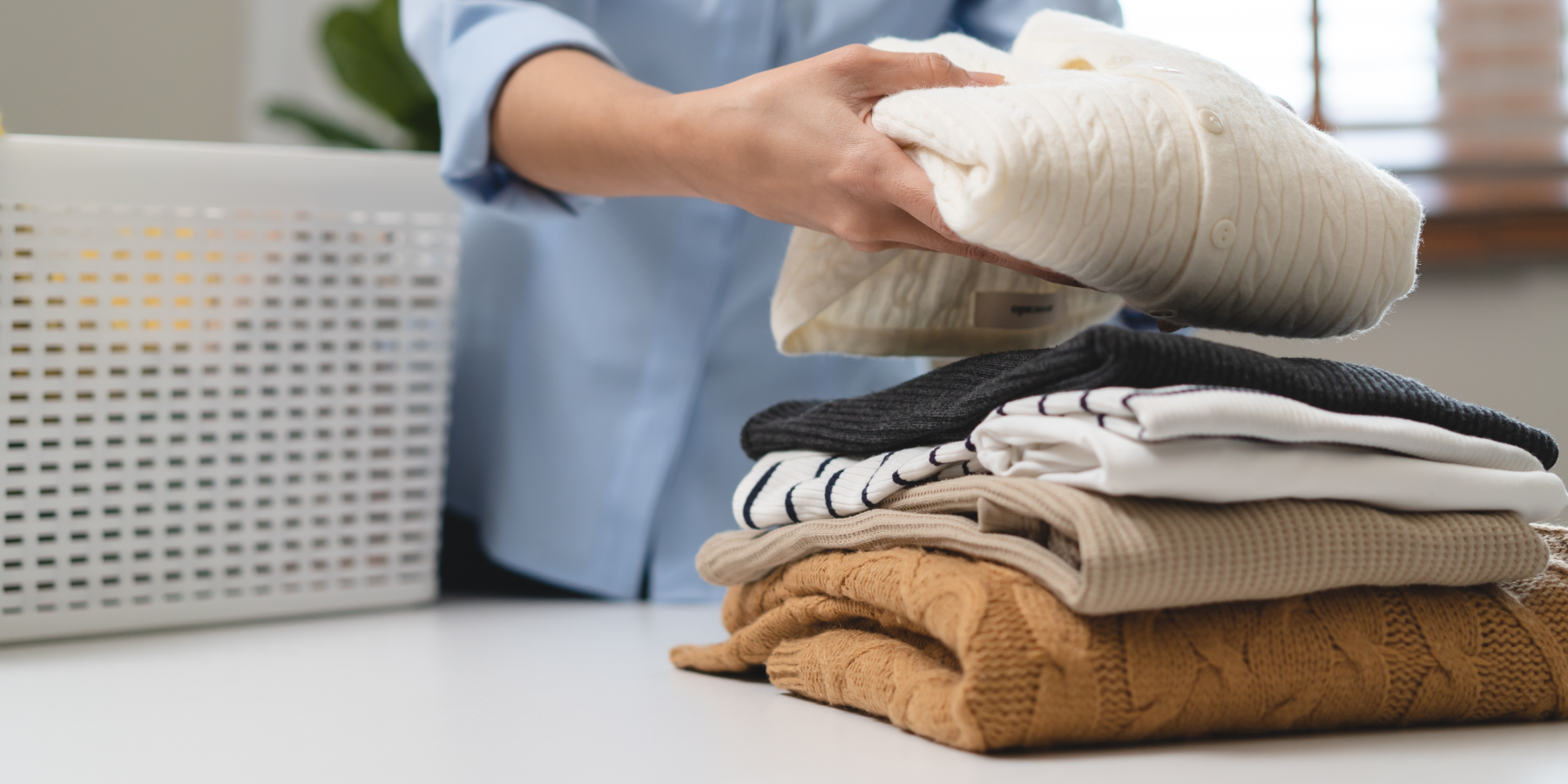 Wash And Fold Laundry Being Stacked 1800X900